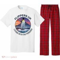 Flippers Up I Stand With The Penguins  Pajama Set thumb 0