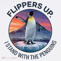Flippers Up I Stand With The Penguins  Women's Hoodie thumb 2