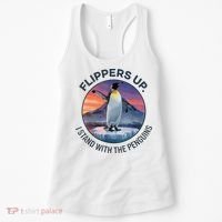 Flippers Up I Stand With The Penguins  Women's Tank Top thumb 0