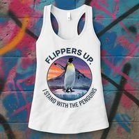 Flippers Up I Stand With The Penguins  Women's Tank Top thumb 3