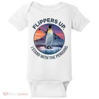 Flippers Up I Stand With The Penguins  Baby Bodysuit thumb 0