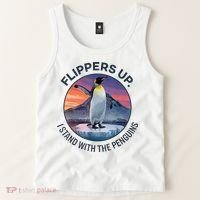 Flippers Up I Stand With The Penguins  Tank Top thumb 2