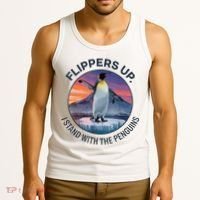 Flippers Up I Stand With The Penguins  Tank Top thumb 3