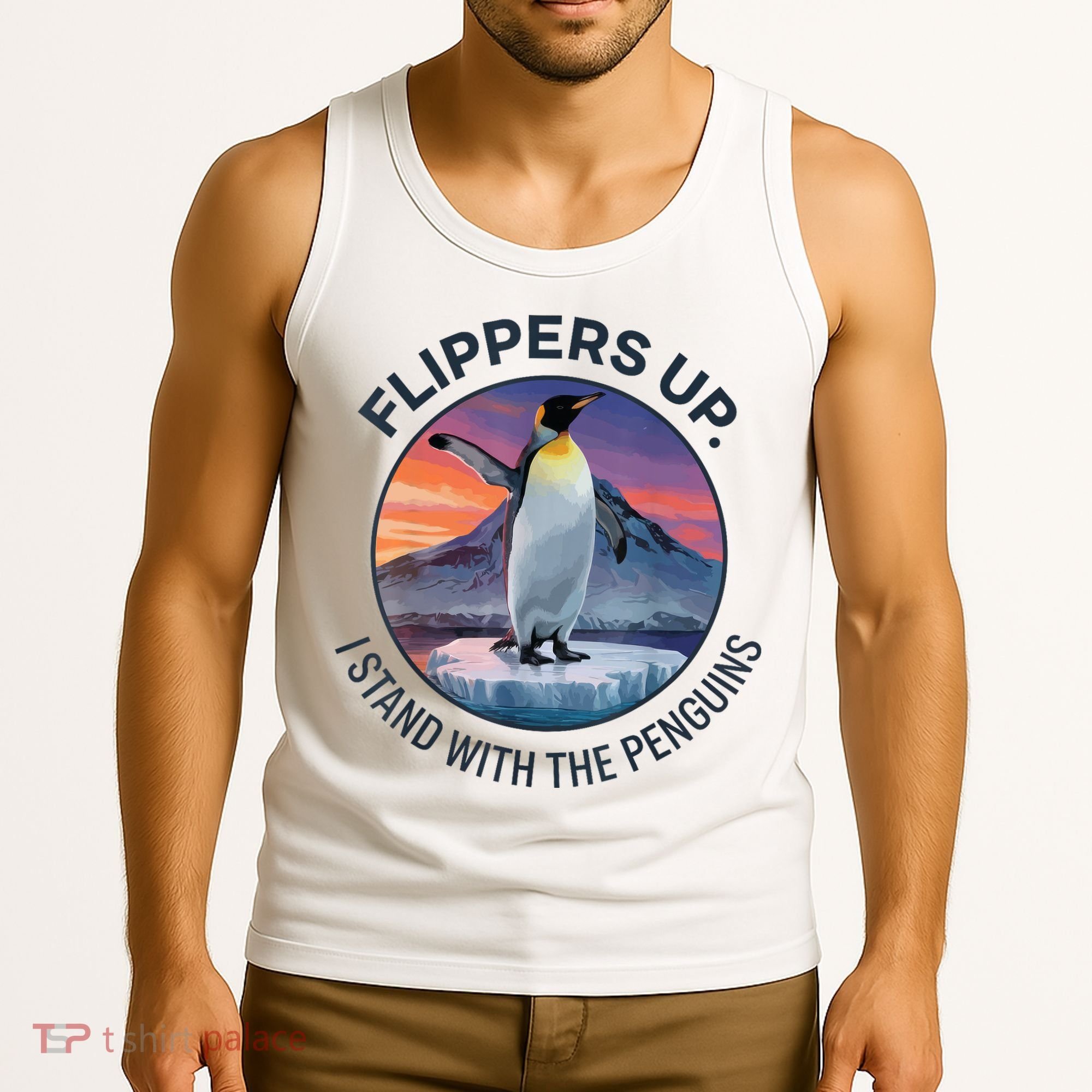 Flippers Up I Stand With The Penguins  Tank Top