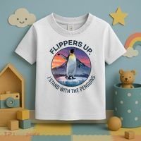 Flippers Up I Stand With The Penguins  Toddler T-Shirt thumb 3