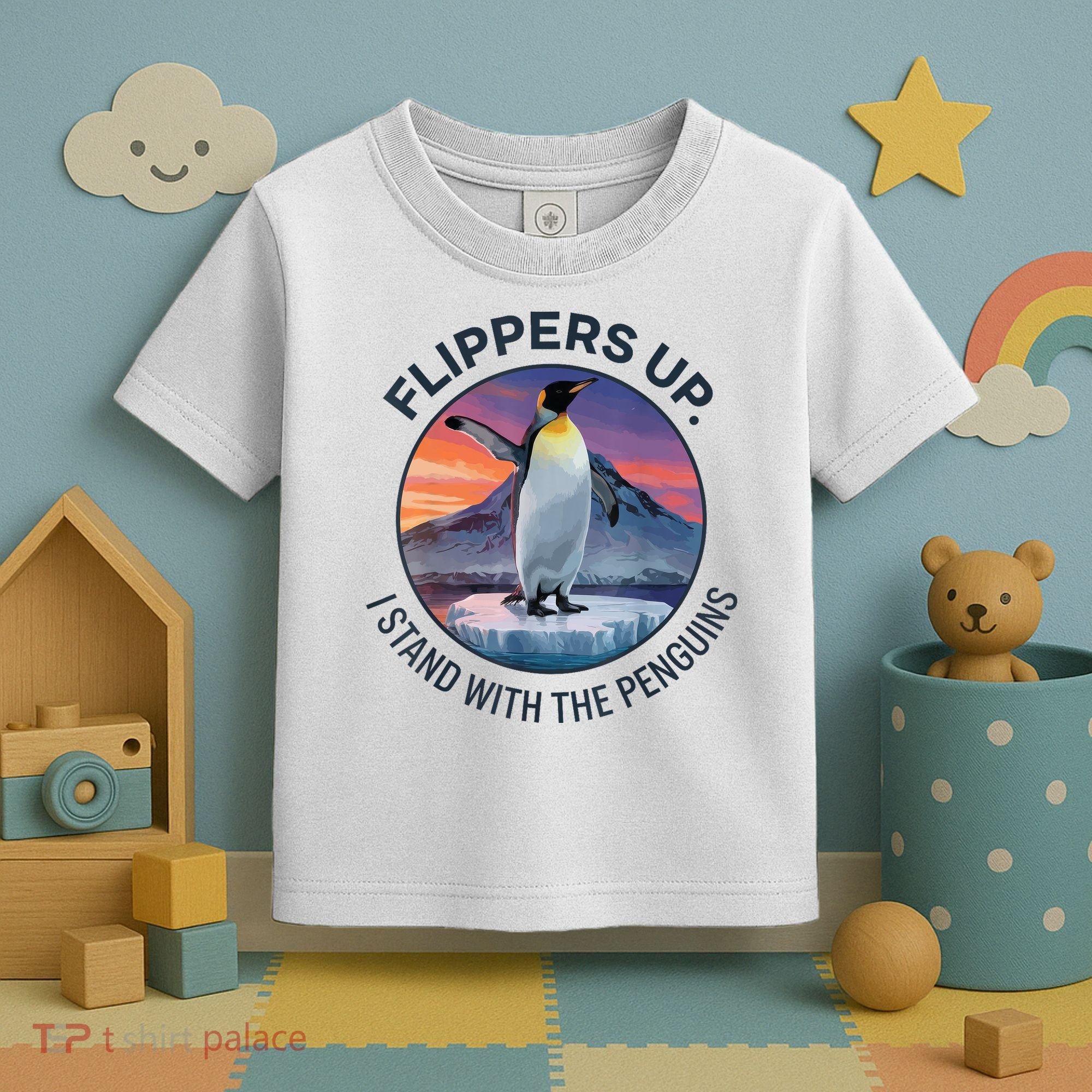 Flippers Up I Stand With The Penguins  Toddler T-Shirt