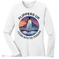 Flippers Up I Stand With The Penguins  Women's Long Sleeve Shirt thumb 0