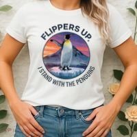 Flippers Up I Stand With The Penguins  Women's T-Shirt thumb 2