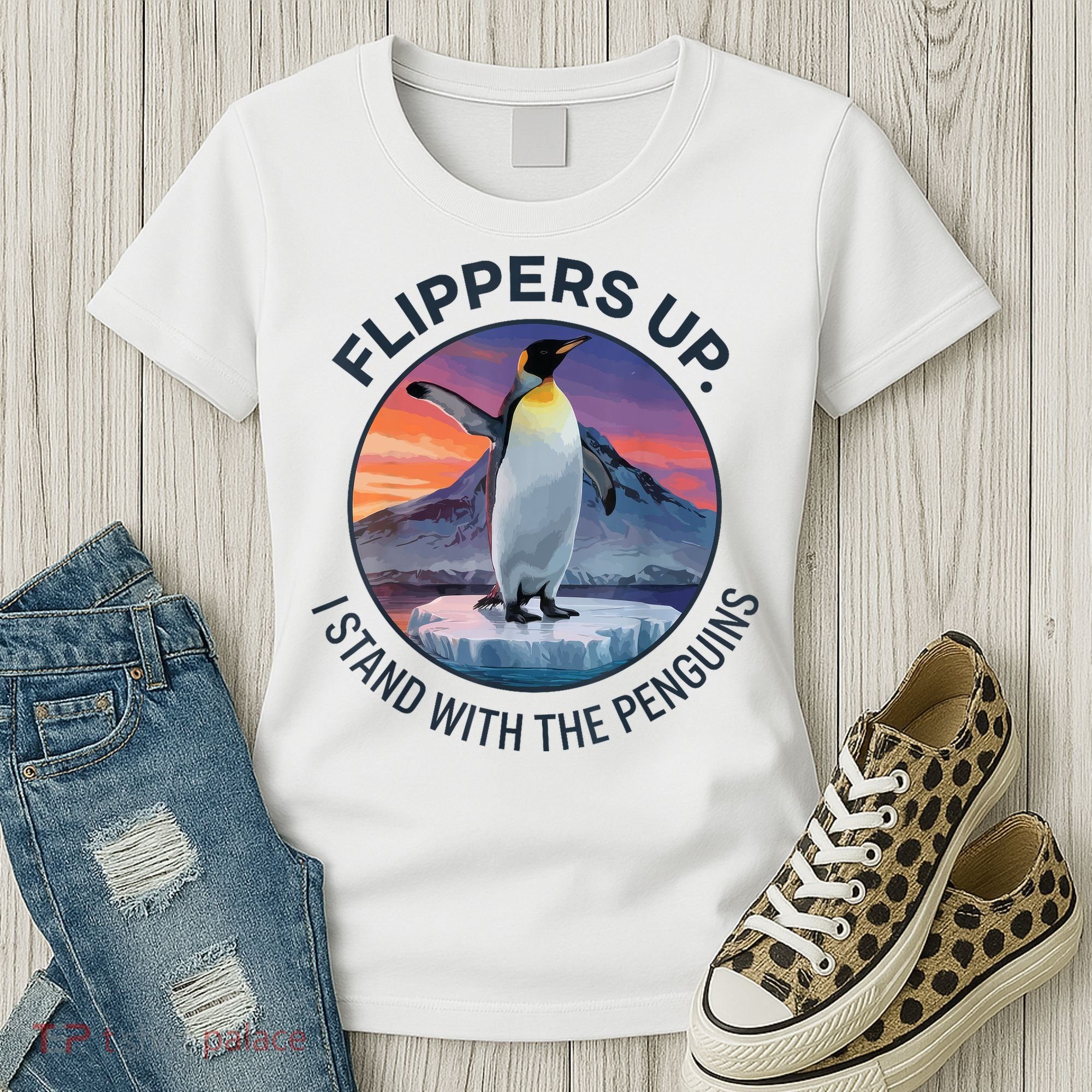 Flippers Up I Stand With The Penguins  Women's T-Shirt