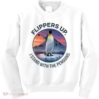 Flippers Up I Stand With The Penguins  Kids Sweatshirt thumb 0