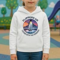 Flippers Up I Stand With The Penguins  Kids Hoodie thumb 3