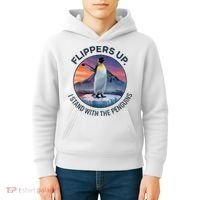 Flippers Up I Stand With The Penguins  Kids Hoodie thumb 4
