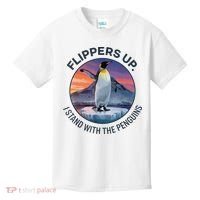 Flippers Up I Stand With The Penguins  Kids T-Shirt thumb 0