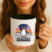 Flippers Up I Stand With Penguins Against Tariffs USA Coffee Mug thumb 3