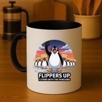Flippers Up I Stand With Penguins Against Tariffs USA Coffee Mug thumb 4