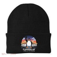 Flippers Up I Stand With Penguins Against Tariffs USA Beanie thumb 0