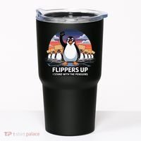 Flippers Up I Stand With Penguins Against Tariffs USA Tumbler thumb 0
