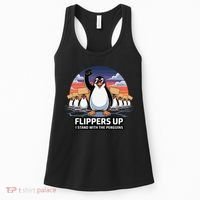 Flippers Up I Stand With Penguins Against Tariffs USA Women's Tank Top thumb 0