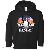 Flippers Up I Stand With Penguins Against Tariffs USA Toddler Hoodie thumb 0