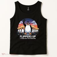 Flippers Up I Stand With Penguins Against Tariffs USA Tank Top thumb 2
