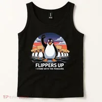 Flippers Up I Stand With Penguins Against Tariffs USA Tank Top thumb 2
