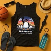 Flippers Up I Stand With Penguins Against Tariffs USA Tank Top thumb 4