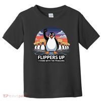 Flippers Up I Stand With Penguins Against Tariffs USA Toddler T-Shirt thumb 0