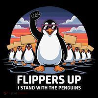 Flippers Up I Stand With Penguins Against Tariffs USA Women's T-Shirt thumb 6