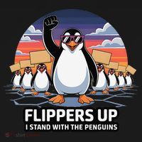 Flippers Up I Stand With Penguins Against Tariffs USA Tote Bag thumb 4