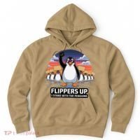 Flippers Up I Stand With Penguins Against Tariffs USA Hoodie thumb 0
