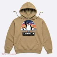Flippers Up I Stand With Penguins Against Tariffs USA Hoodie thumb 0