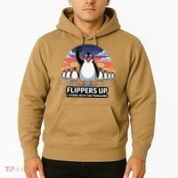 Flippers Up I Stand With Penguins Against Tariffs USA Hoodie thumb 2