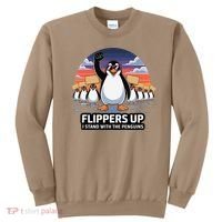 Flippers Up I Stand With Penguins Against Tariffs USA Sweatshirt thumb 0