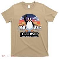 Flippers Up I Stand With Penguins Against Tariffs USA T-Shirt thumb 0