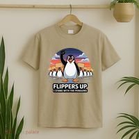 Flippers Up I Stand With Penguins Against Tariffs USA T-Shirt thumb 2
