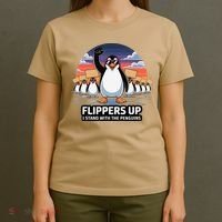 Flippers Up I Stand With Penguins Against Tariffs USA T-Shirt thumb 4