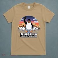 Flippers Up I Stand With Penguins Against Tariffs USA T-Shirt thumb 5