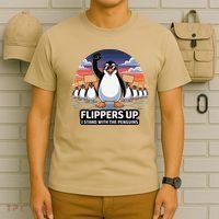 Flippers Up I Stand With Penguins Against Tariffs USA T-Shirt thumb 6