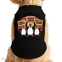 Flippers Up I Stand With Penguins Against Tariffs USA Doggie Tank thumb 0