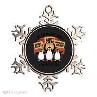 Flippers Up I Stand With Penguins Against Tariffs USA Ornament thumb 0