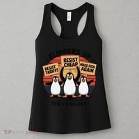 Flippers Up I Stand With Penguins Against Tariffs USA Women's Tank Top thumb 3