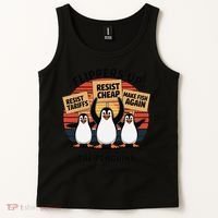 Flippers Up I Stand With Penguins Against Tariffs USA Tank Top thumb 2