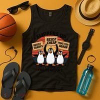 Flippers Up I Stand With Penguins Against Tariffs USA Tank Top thumb 4