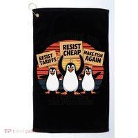 Flippers Up I Stand With Penguins Against Tariffs USA Golf Towel thumb 0