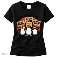 Flippers Up I Stand With Penguins Against Tariffs USA Women's T-Shirt thumb 0