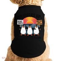 Flippers Up I Stand With Penguins Against Tariffs USA Doggie Tank thumb 0