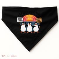 Flippers Up I Stand With Penguins Against Tariffs USA USA-Made Doggie Bandana thumb 0