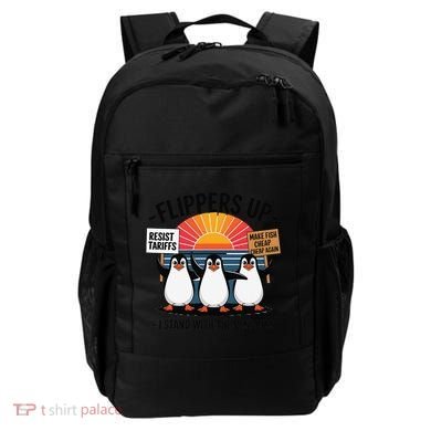 Flippers Up I Stand With Penguins Against Tariffs USA Backpack