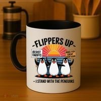 Flippers Up I Stand With Penguins Against Tariffs USA Coffee Mug thumb 4