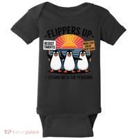 Flippers Up I Stand With Penguins Against Tariffs USA Baby Bodysuit thumb 0
